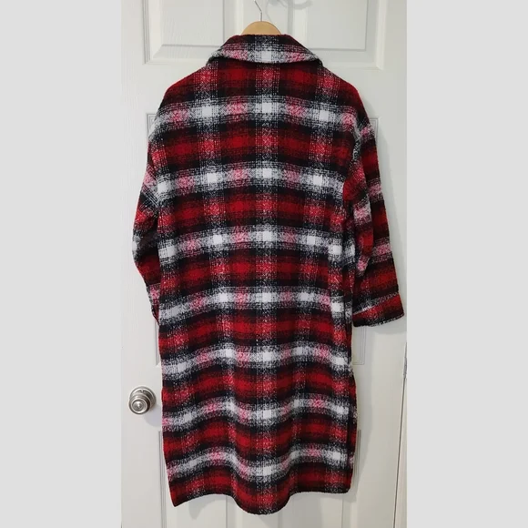 NWOT ZARA overshirt long plaid jacket - Picture 3 of 5